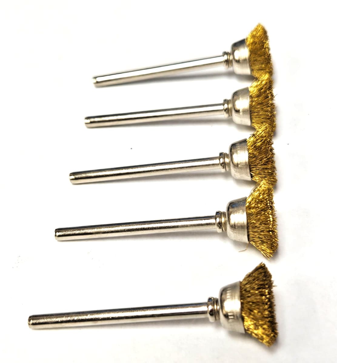 26075 Weiler Miniature Brass Wire Cup Brush 5/8" x 1/8" x .005" LOT OF 5 Dremel 4