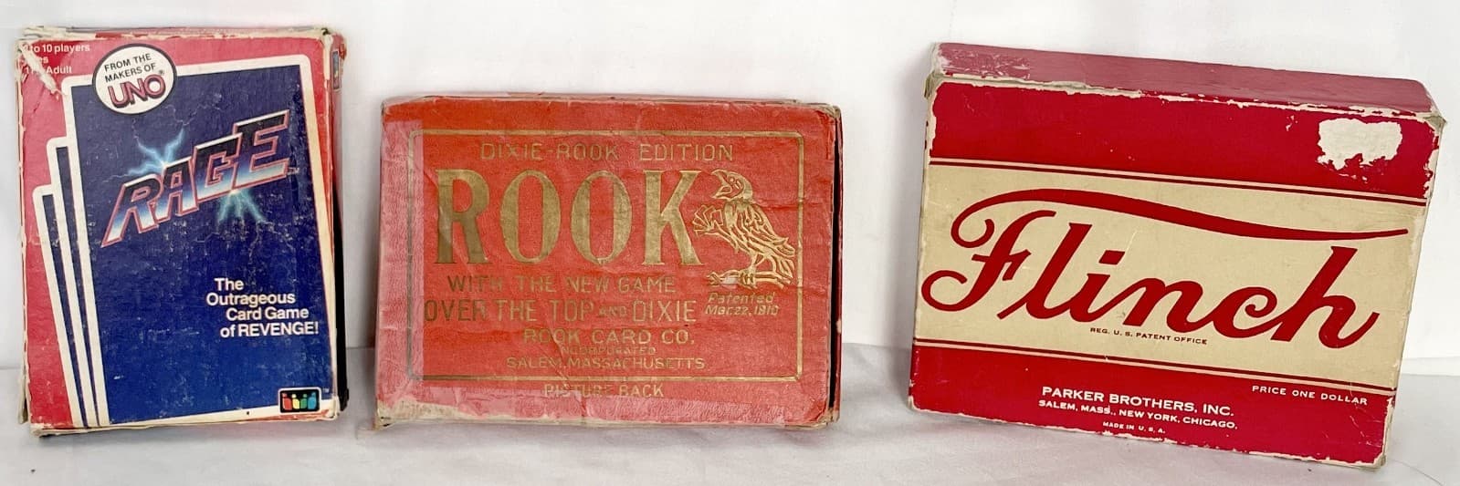 VTG Rage UNO 1983 Rough Box + Dixie Rook 1919 Complete + Flinch 1938