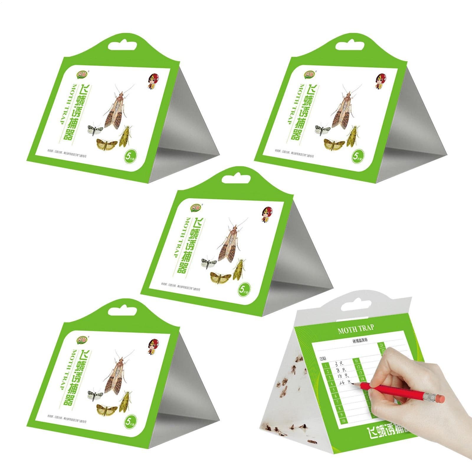 Clothes And Pantry Moth Traps Hybridized Natural Pheromone Safe Covered 5 Pack 4