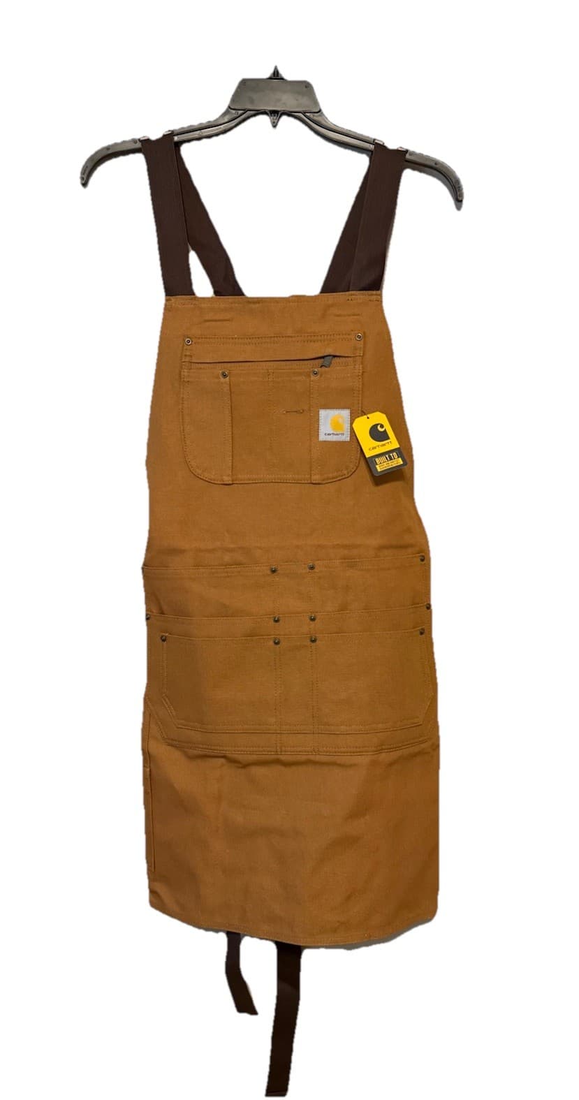 Carhartt Men's Firm Duck Apron Tan Tool Pouches Pockets Brown NWT NEW