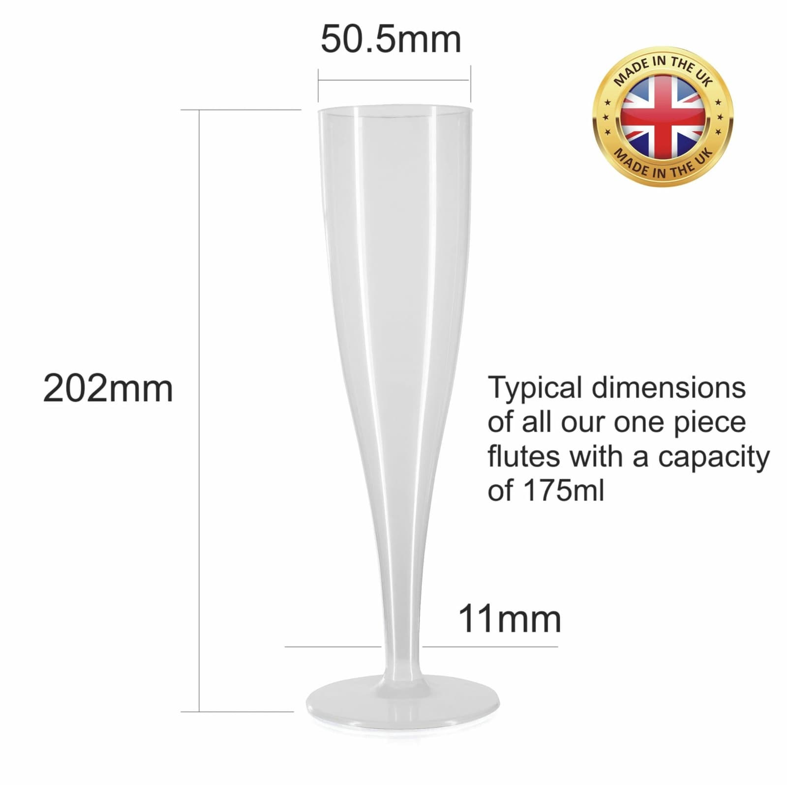 10 x Colourless Prosecco Flutes 175ml Champagne Glasses Biodegradable Plastic Pa 2