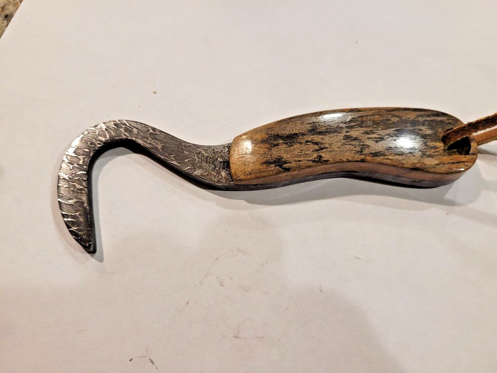 STEK Damascus Steel Hoof Pick Wooly Mamoth Scale Craig Steketee