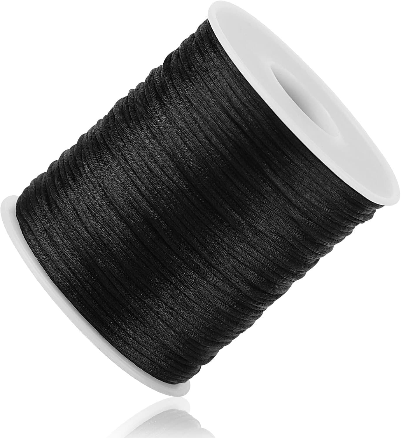 Black Nylon String Cord  1MM 100 Yards Black Twine, Bracelet String for Bracelet 2
