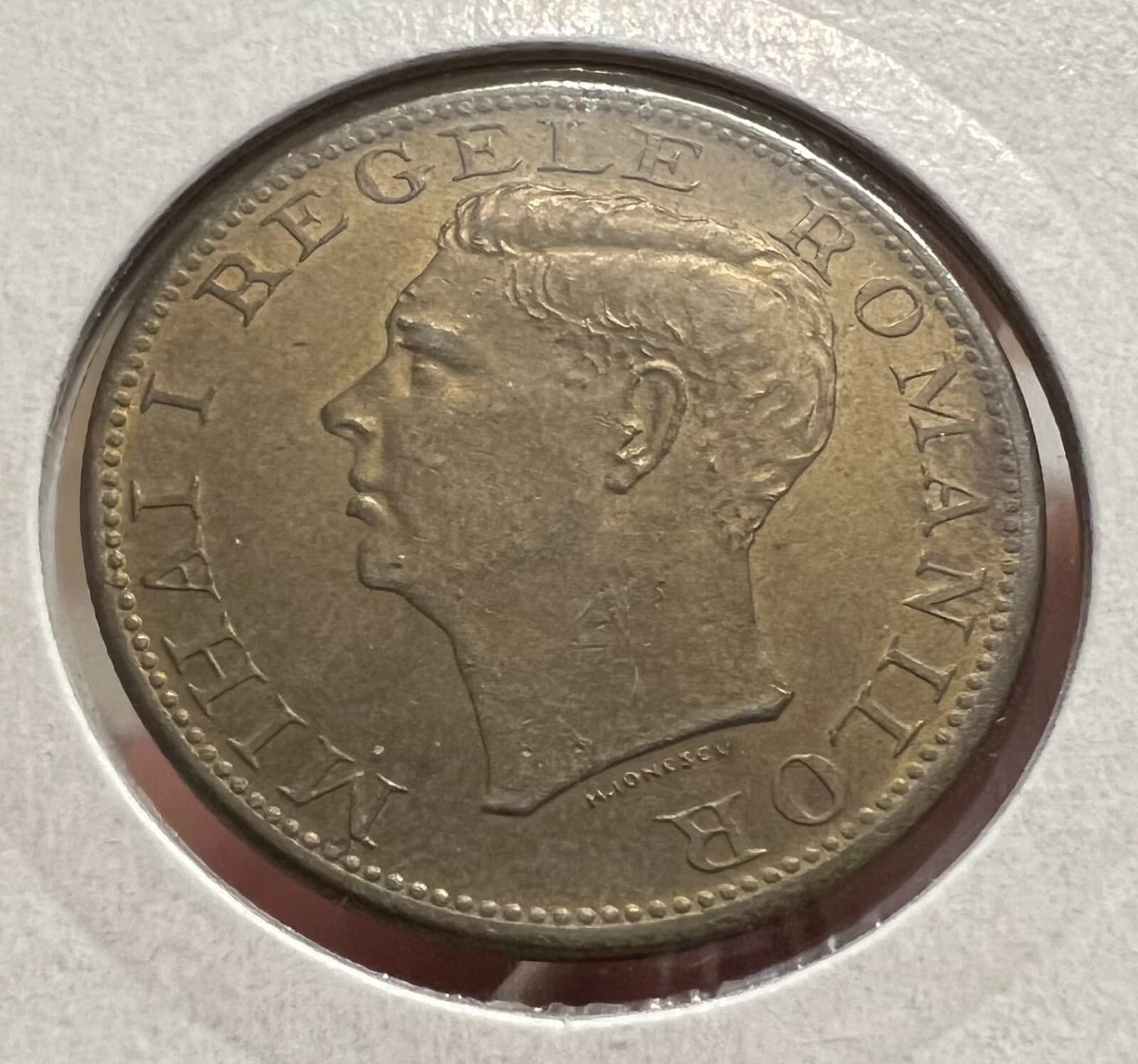 Romania  500 Lei 1945 Brass coin, a UNC 2