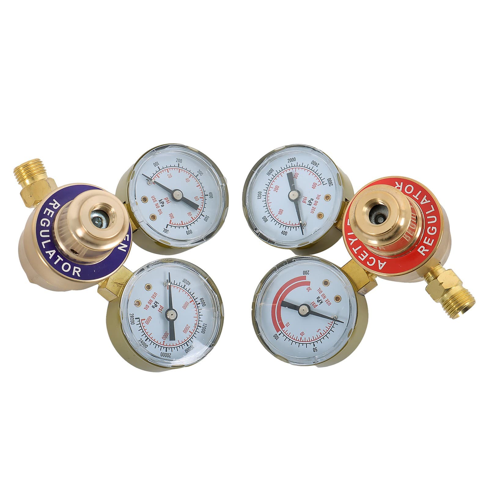 Oxygen Acetylene Gas Regulator Welding Cutting Torch Dual Gauge CGA540 & CGA200 6