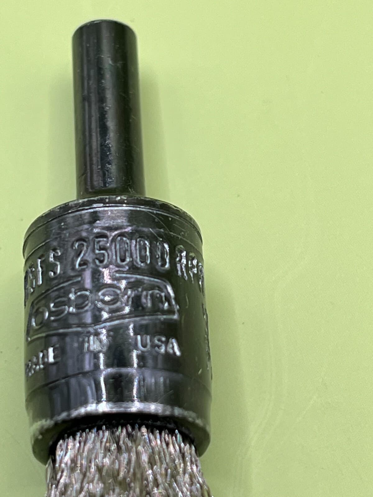 QTY-10) Wire Brush, Osborn 1/2" SS, HS End Brush (.005 wire) with 1/4" Shank. 4