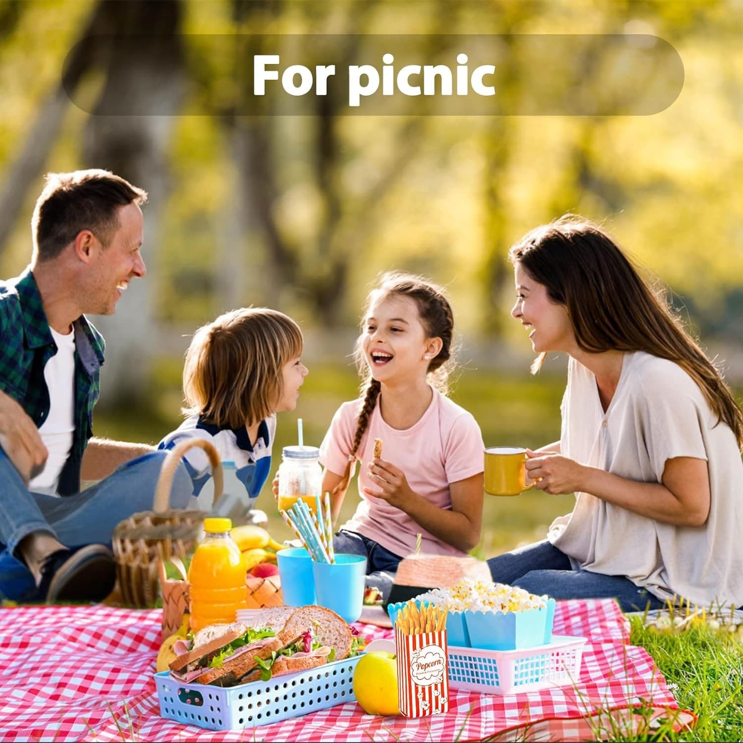 MAQIHAN 100 Popcorn Bags Individual Servings - Disposable Paper Bags...  4