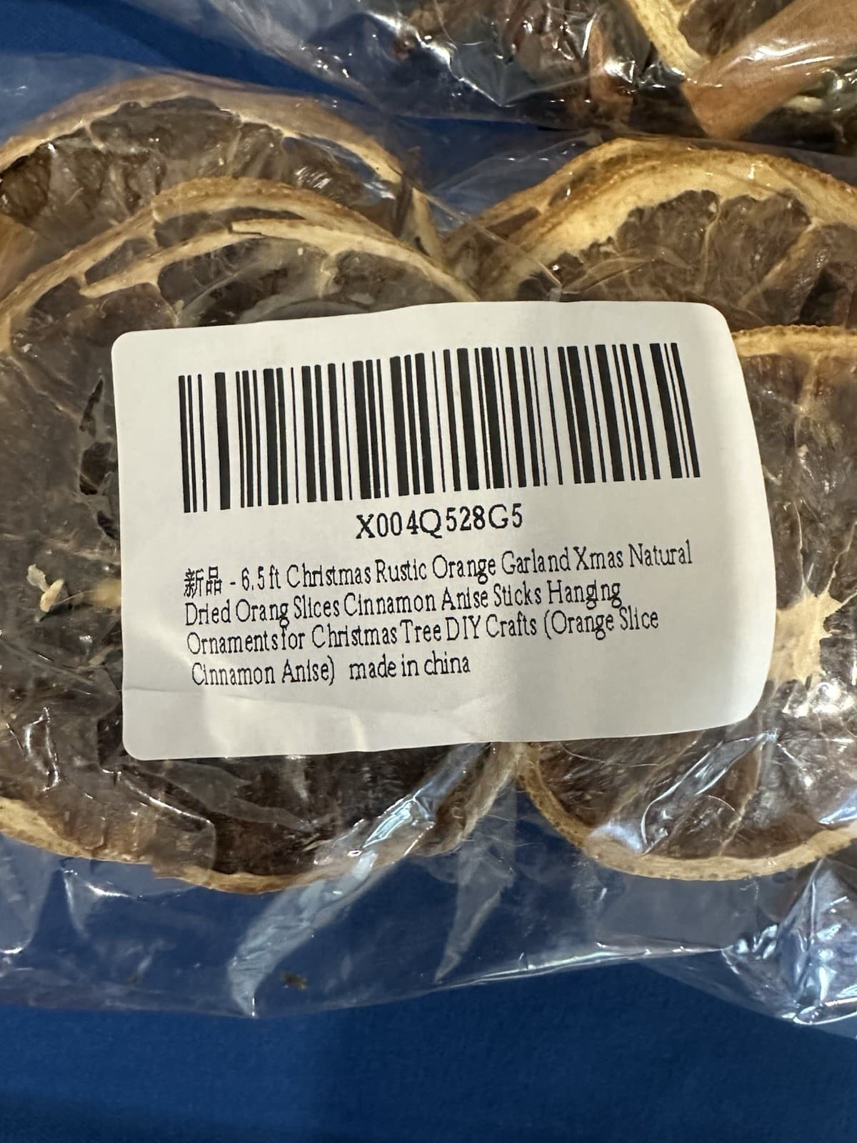 2-6.5 ft Christmas Rustic Orange Garland Natural Dried Orange Slices 3