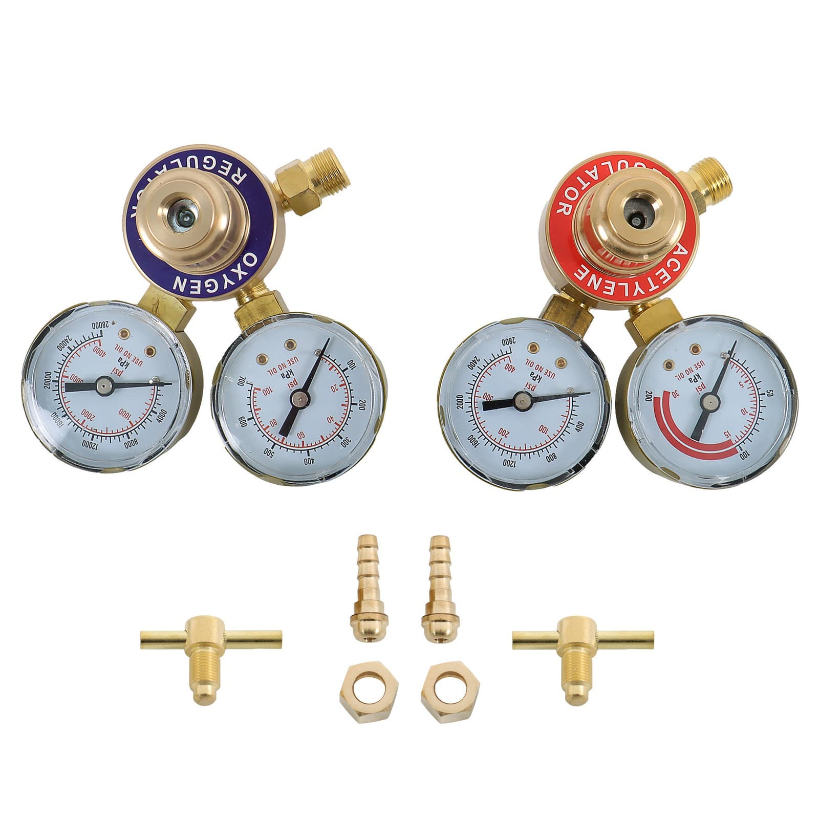 Oxygen Acetylene Gas Regulator Welding Cutting Torch Dual Gauge CGA540 & CGA200 3