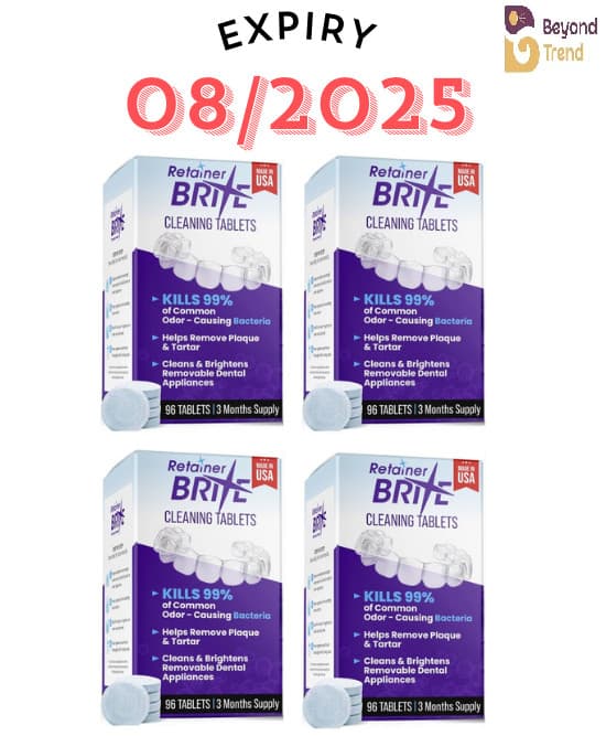 Retainer Brite Box Tablets 96ct, 3 Month Supply Pack Of 4 - 384 Count
