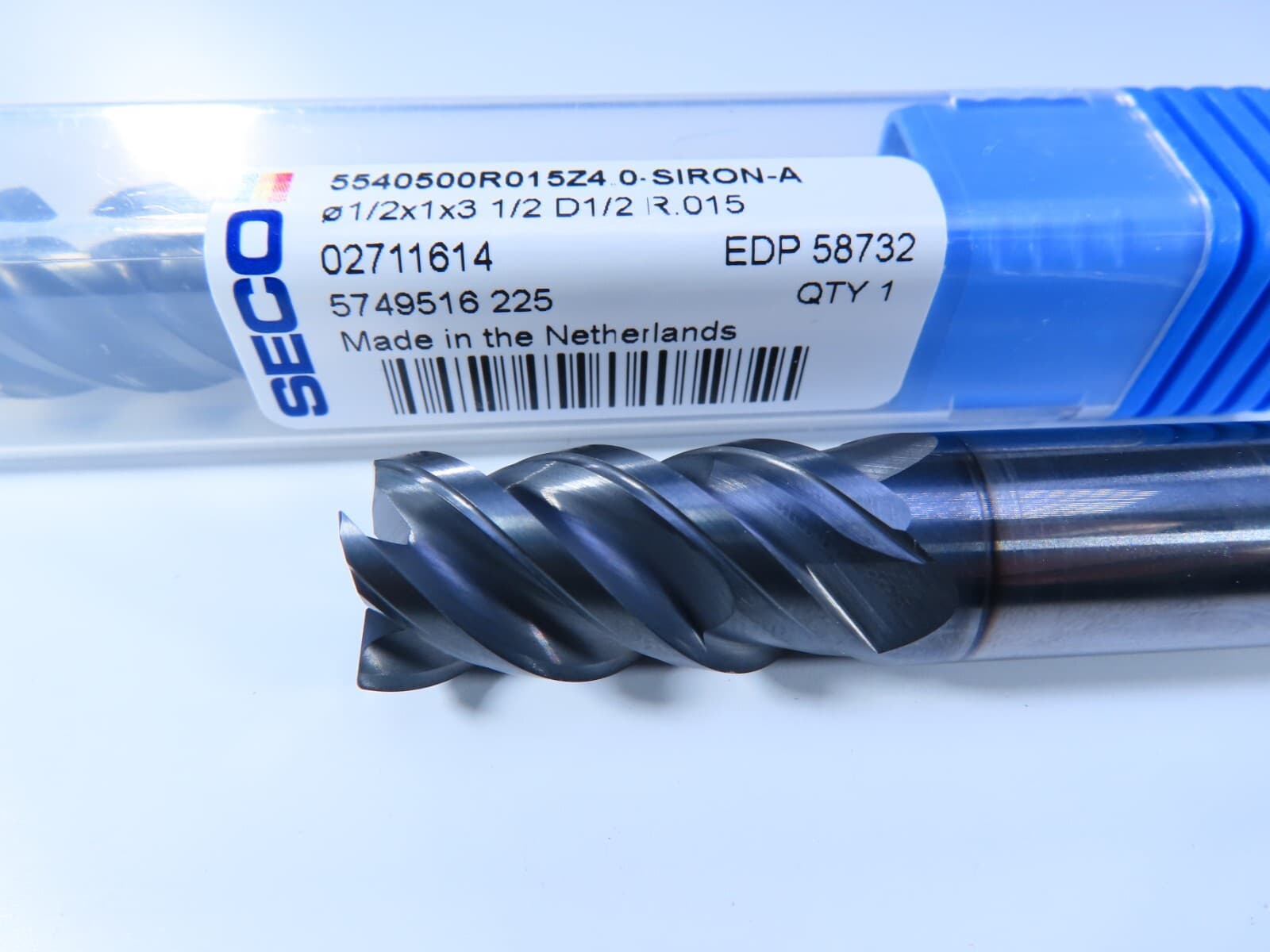 NEW SECO 1/2" SOLID CARBIDE END MILLS SIRON-A MACHINIST MILLING LATHE TOOL BIT 3
