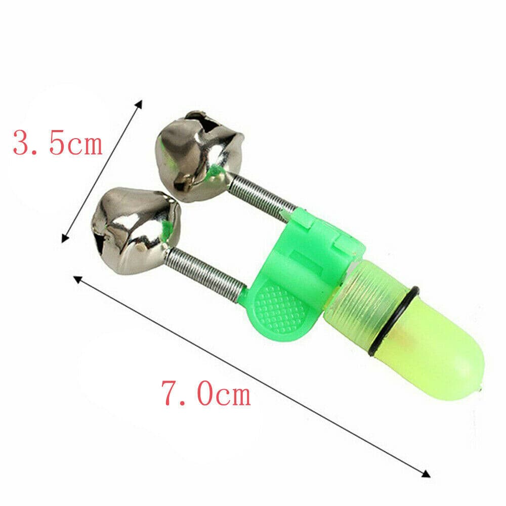 40Pack LED Night Fishing Bite Bait Alarm 2 Bells Light Rod Tip Clip Alert Ring 4