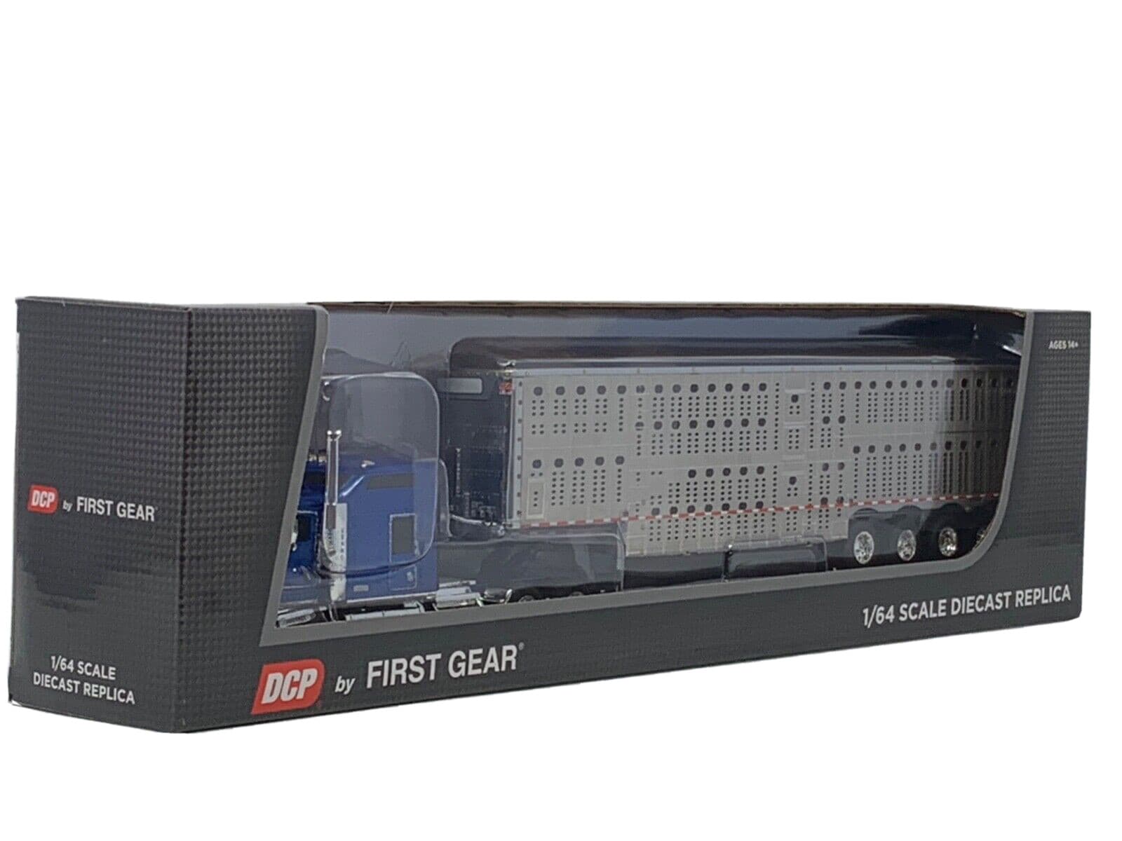 1/64 DCP KENWORTH W900L W/ 86" STUDIO SLEEPER & WILSON QUAD AXLE CATTLE TRL 4