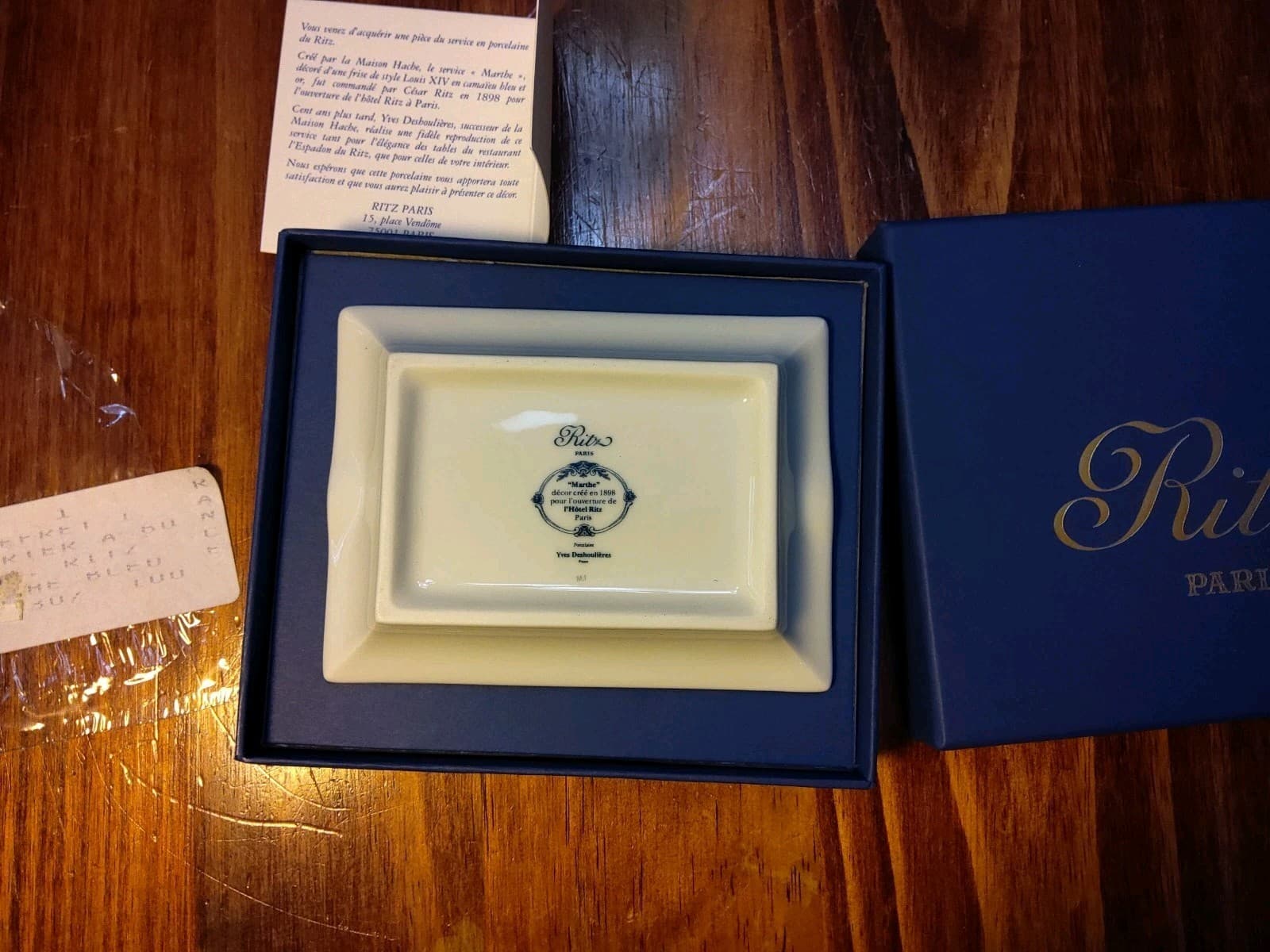 Ritz Paris Hotel Blue Marthe Ashtray, Porcelain, Stunning!!, RARE!!, NOS 5