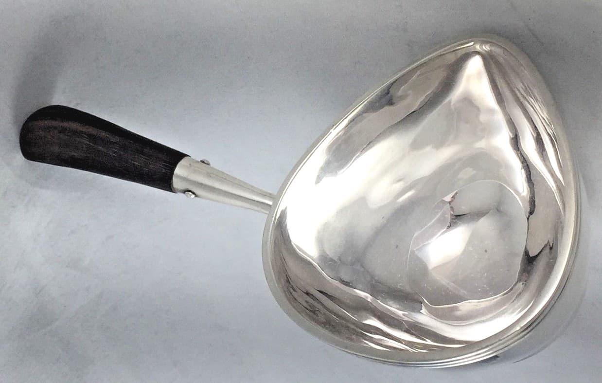 Nice German 925 Sterling with Wood Handle Sauce Boat- 1 7/8" Tall 5