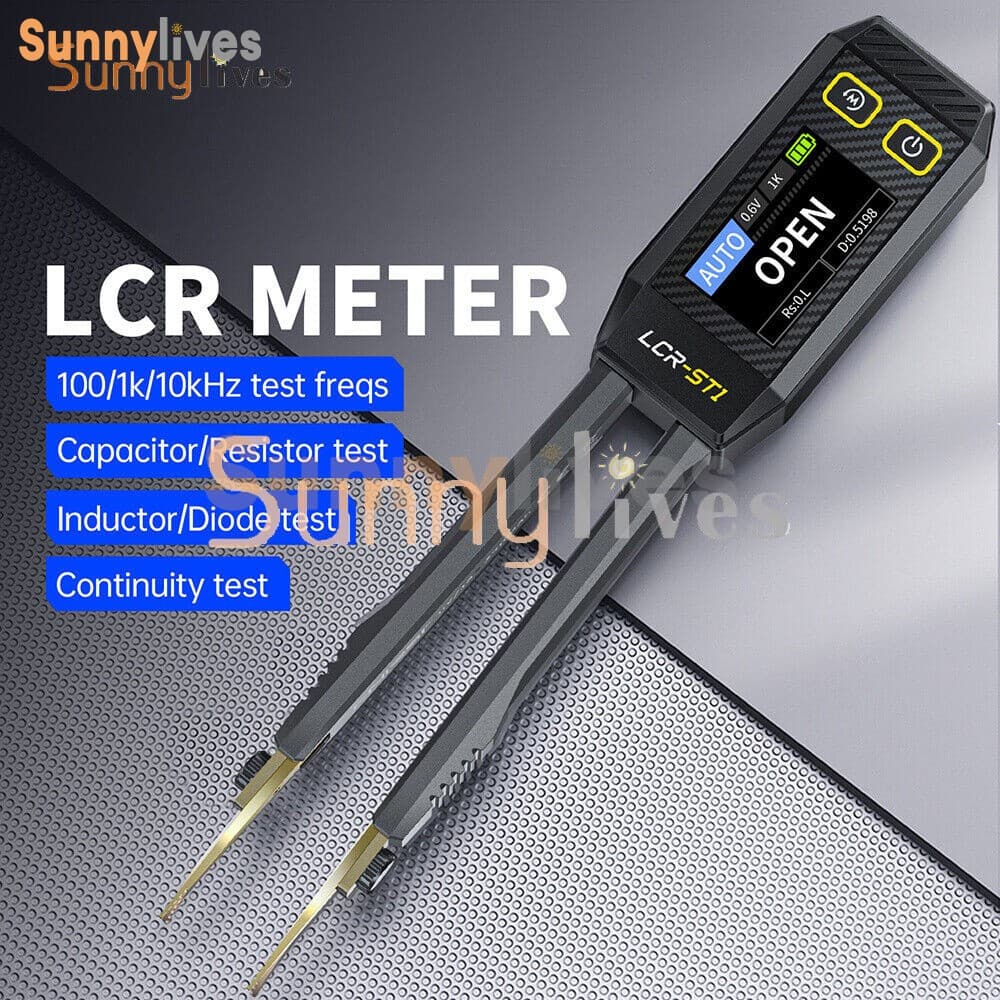 FNIRSI LCR-ST1 Smart Tweezer LCR SMD ESR Tester Ohm Capacitance Diode Test  3