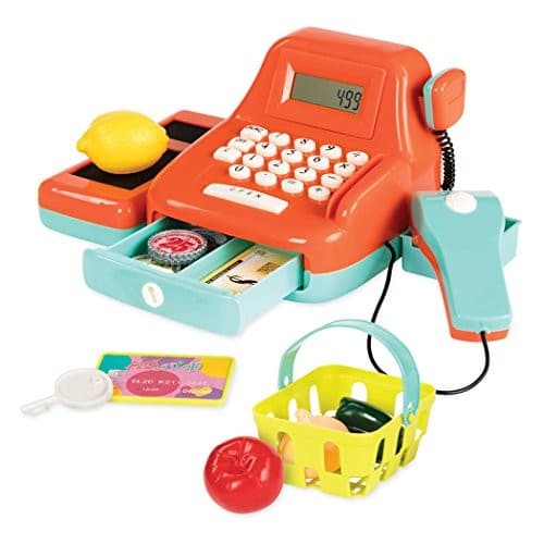  Cash Register Toy Playset – Pretend Play Kids Calculator Cash Register with  2