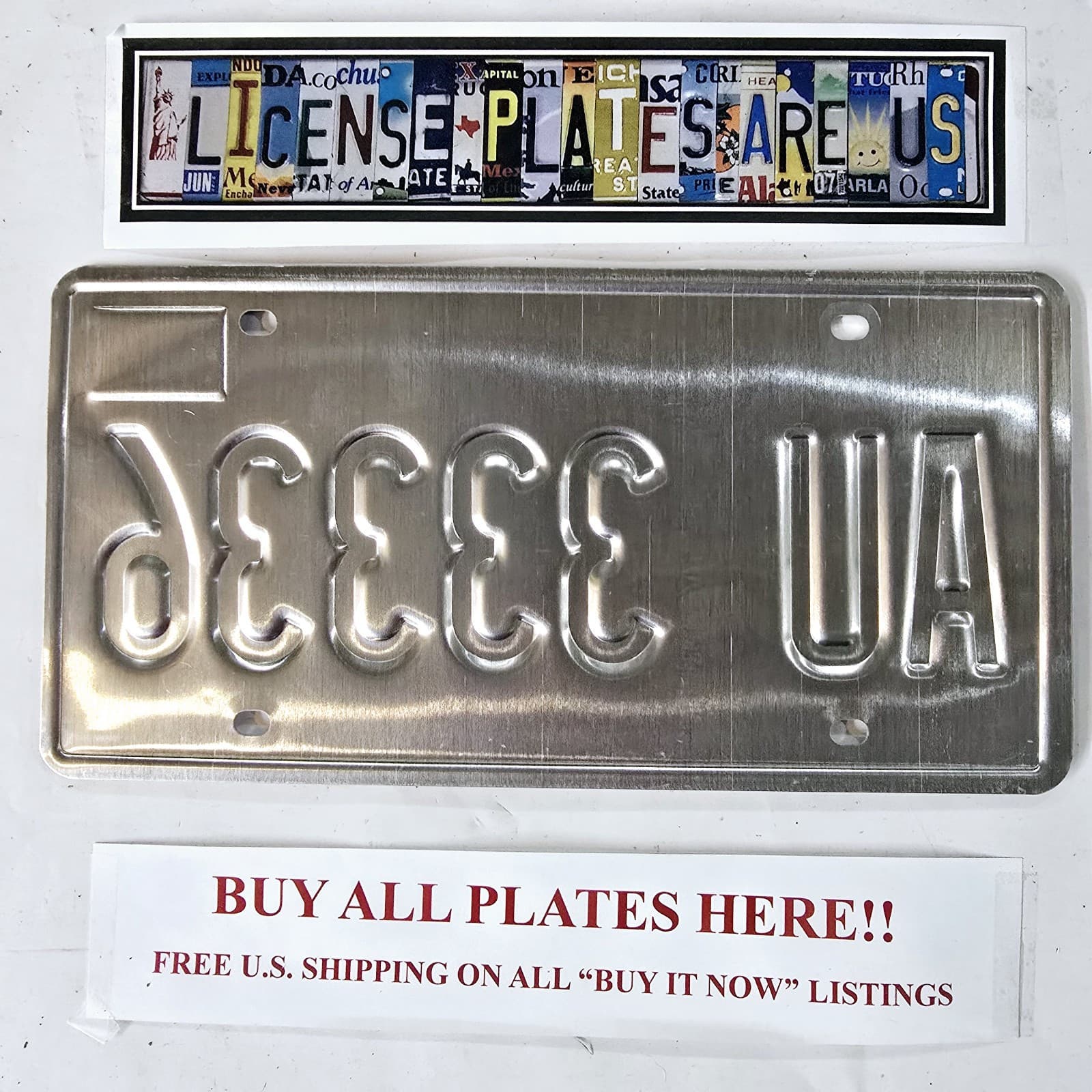 ILLINOIS LICENSE PLATE 🔥FREE📬🔥 AU 33336 ~ QUADRUPLE 3's 4 DIGIT REPEATING TAG 4