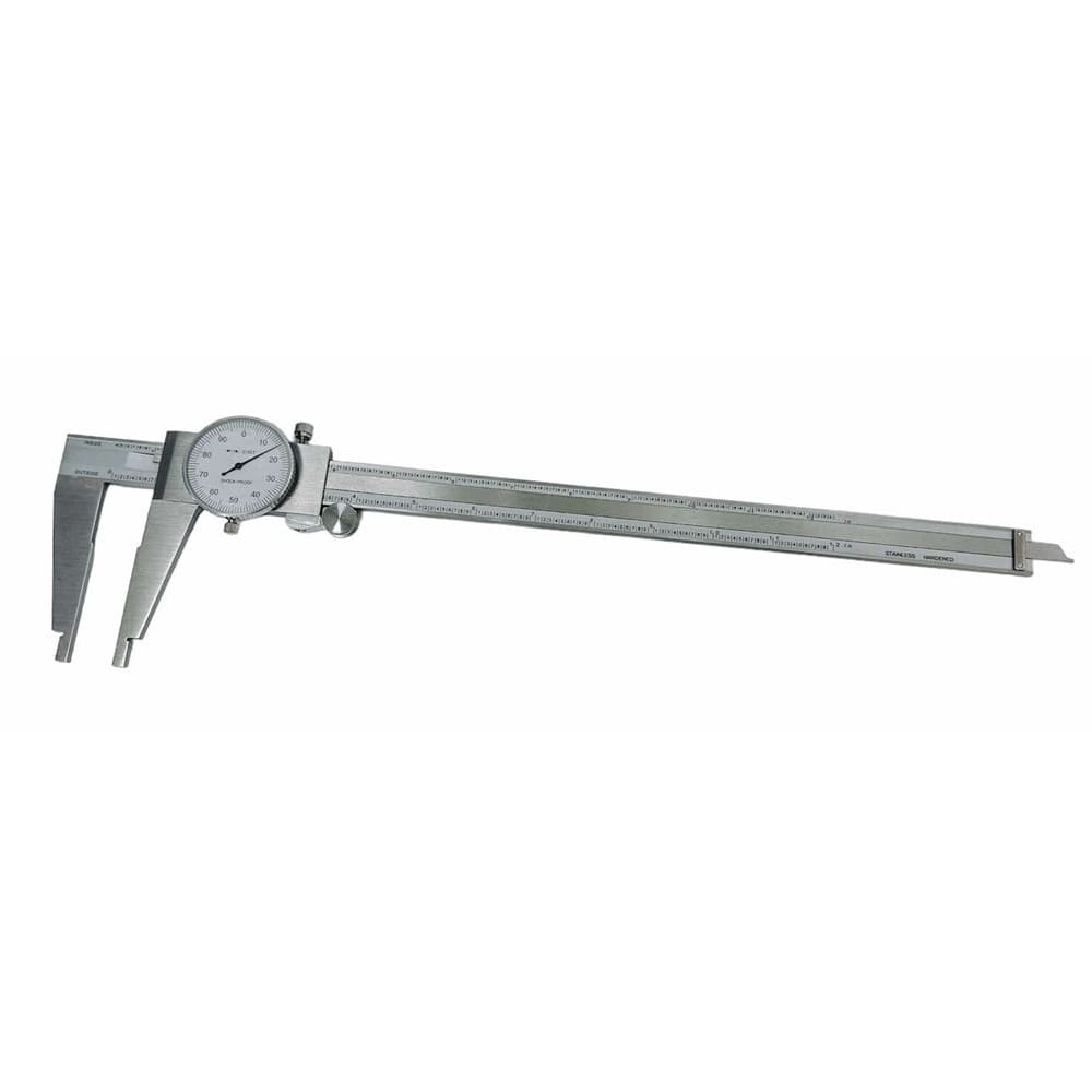 12'' Long Range Dial Caliper NO Upper Jaw 0.001'' Graduation Hardened SS 2