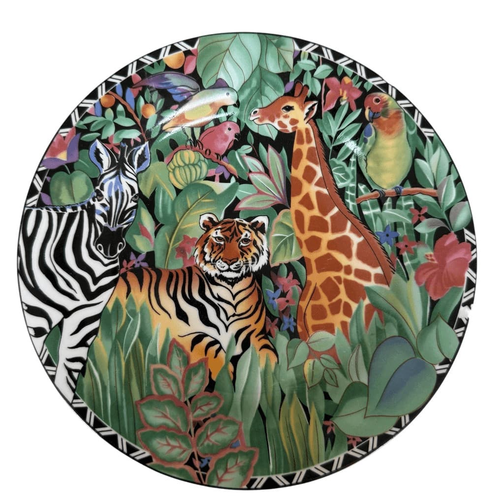 Sakura Ultra Porcelain Dinnerware Set of 8 plates - "Magic Jungle" Pattern 3