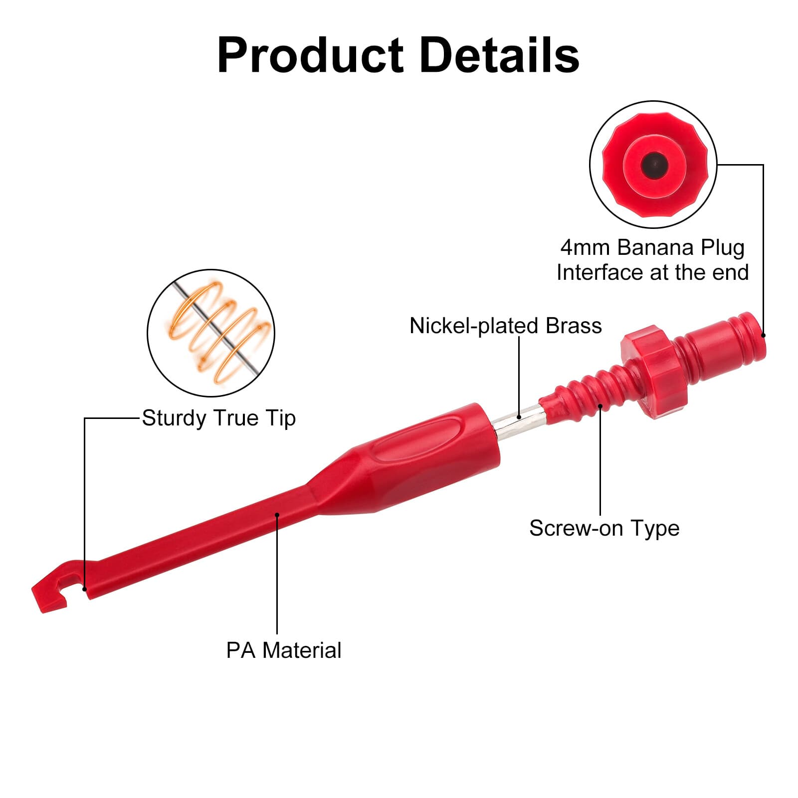 4x Wire Piercing Puncture Probe Test Clip for Automotive Electrical Diagnostics 2