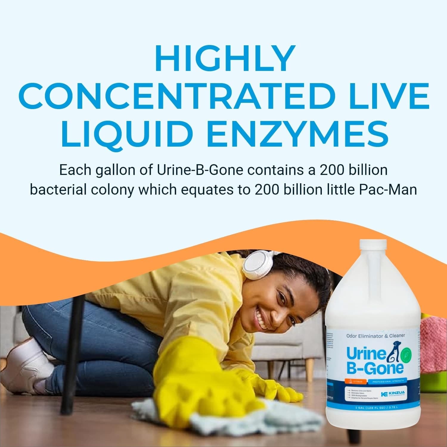 Professional Enzyme Odor Eliminator  Pet Stain Remover, 1 Gallon Cleaner 6