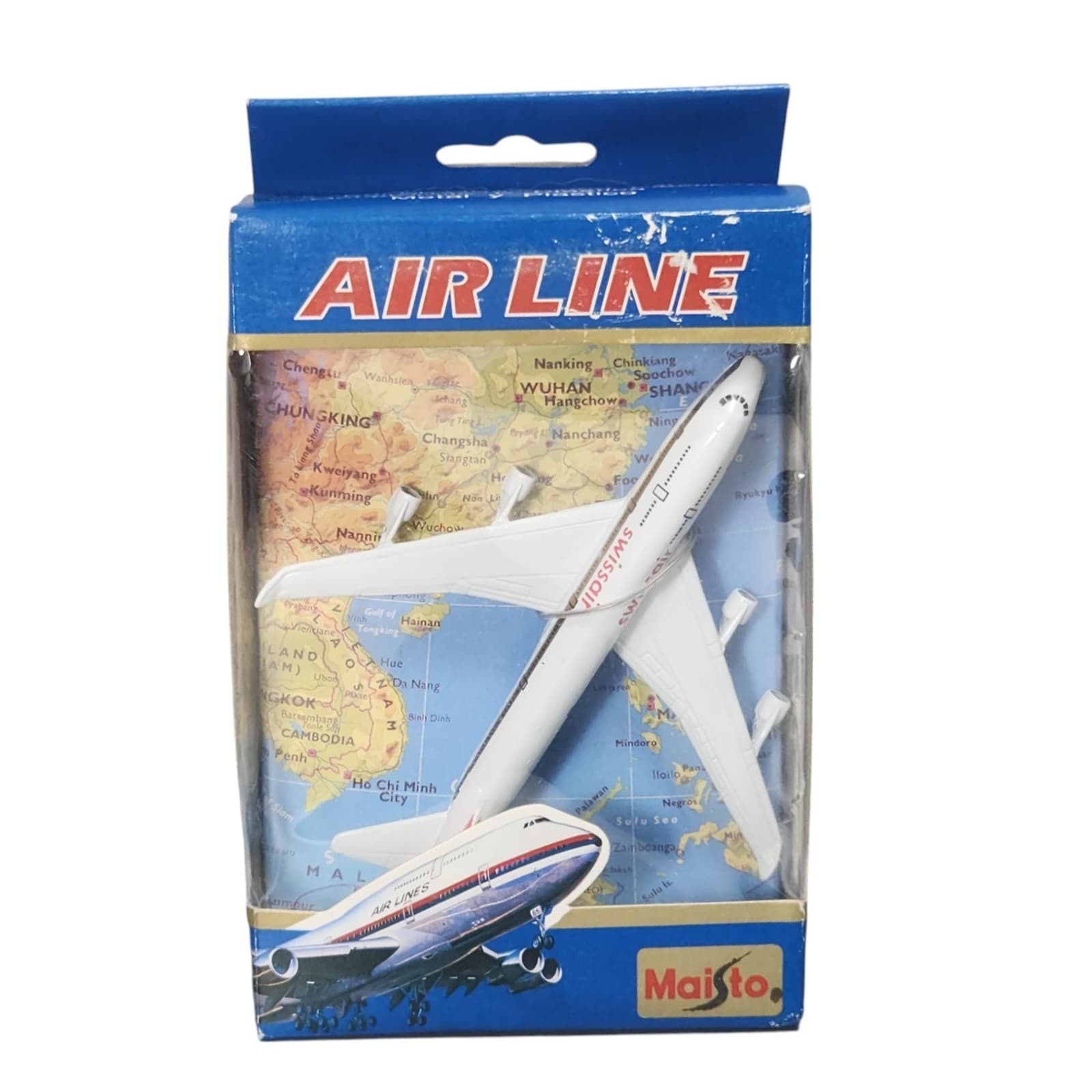 Swissair Airlines Passenger Jet Airliner Maisto Diecast Replica Box Damage