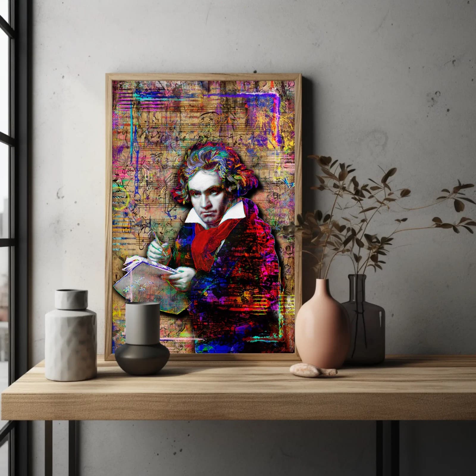 Ludwig Van Beethoven 16x24in Poster, Beethoven Tribute Pop Art Free Shipping US 3