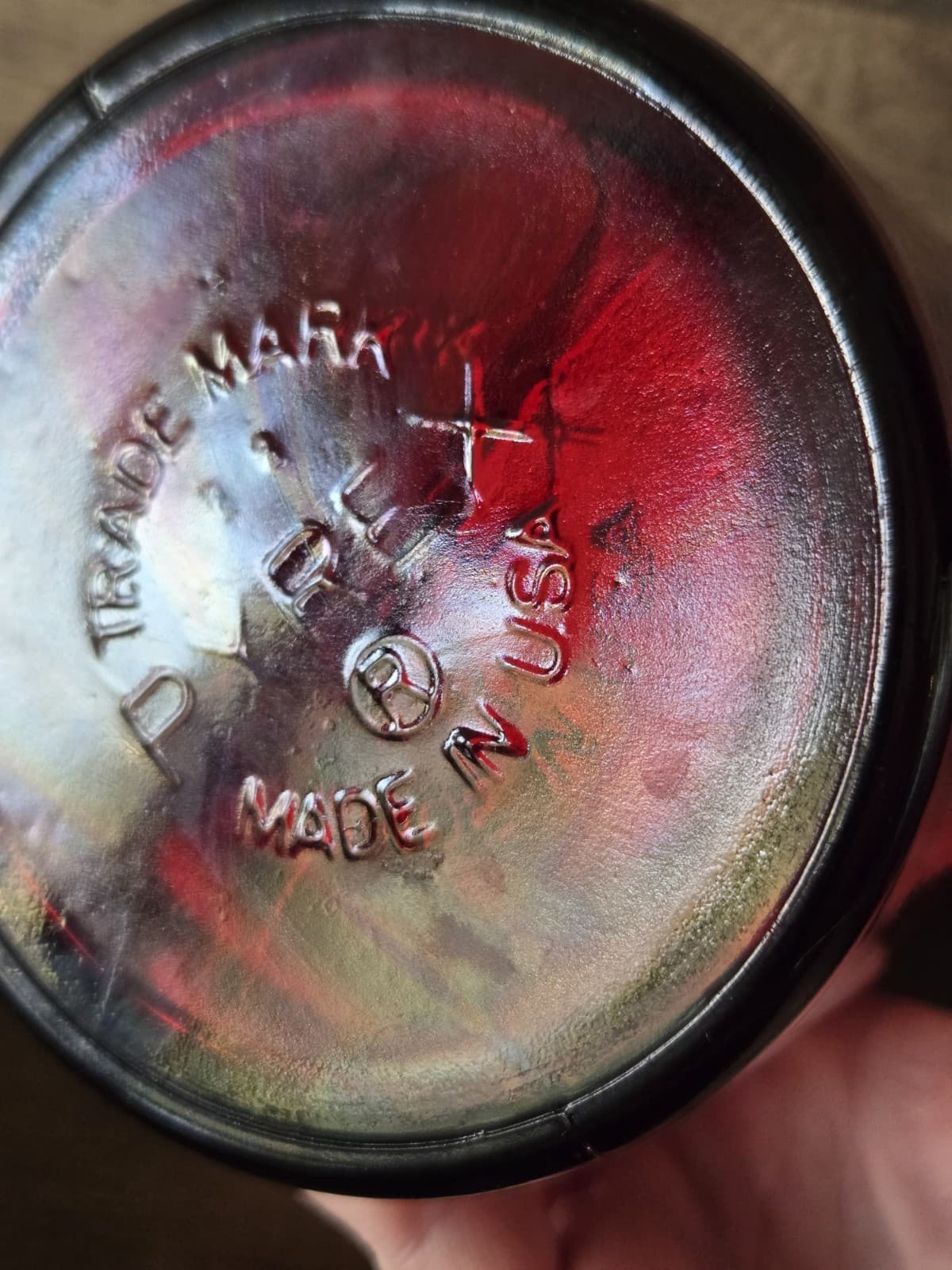 🔴 VTG Pyrex Ruby Red Glass Bottle w/ Stopper Laboratory Apothecary Jar USA 2