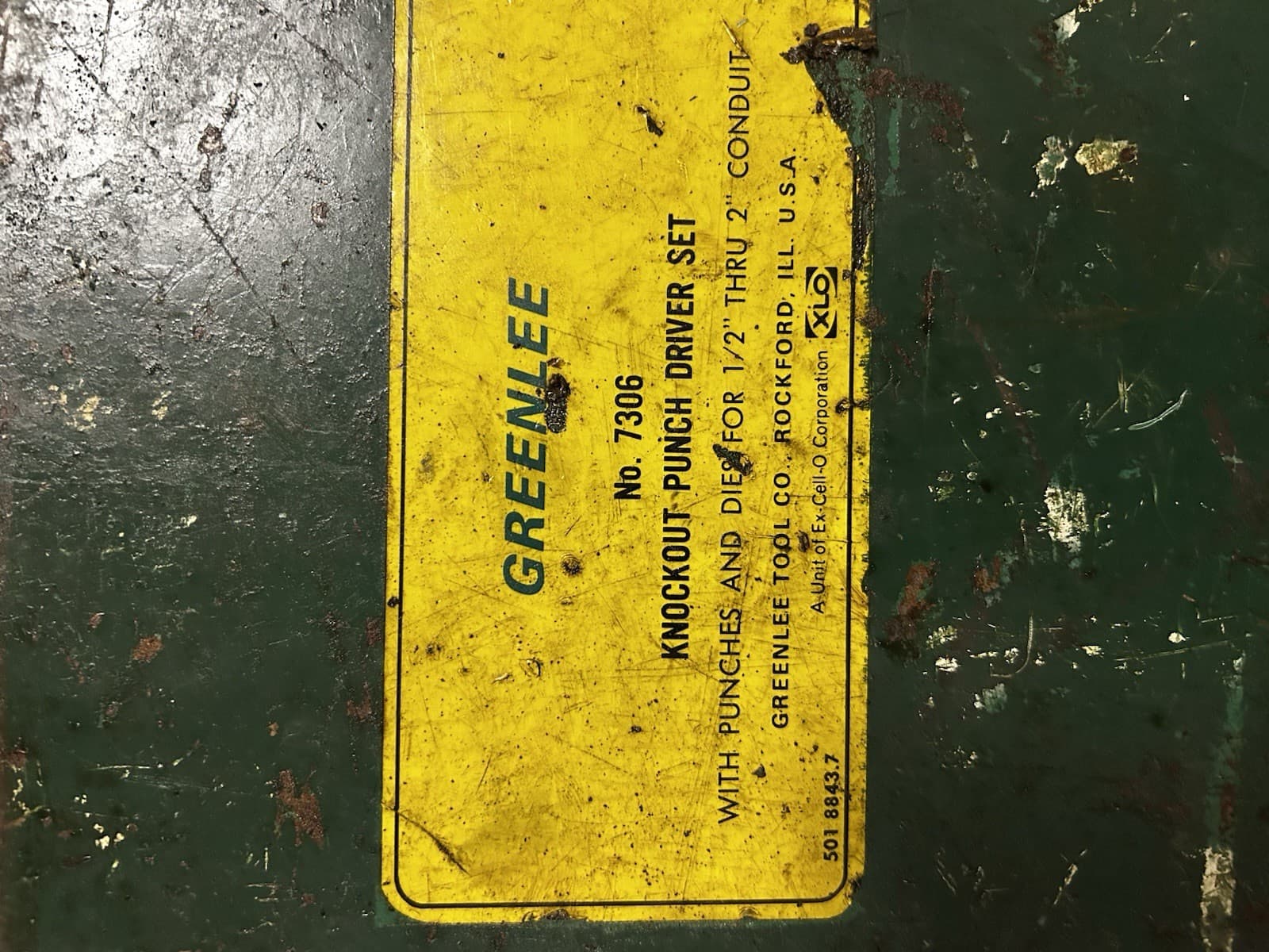 GREENLEE 7306 1/2" - 2" Knockout Punch hydraulic driver 2