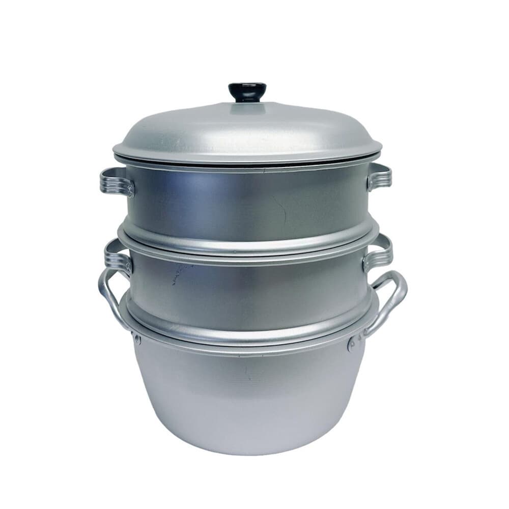 12"/30CM 3 Tier Aluminum Steamer Large And Small Hole Cookware 3 Layers Steamer  2
