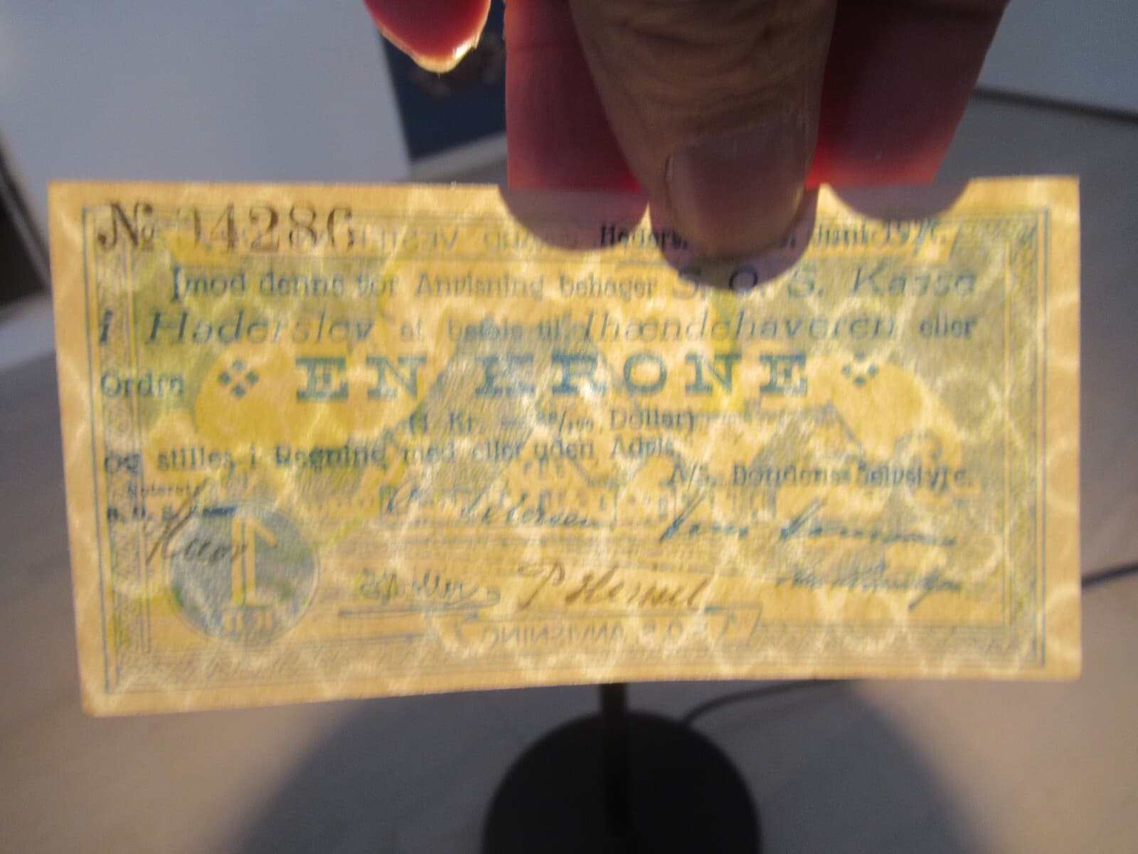 4 Danish Banknotes from Haderslev Denmark 1927 6