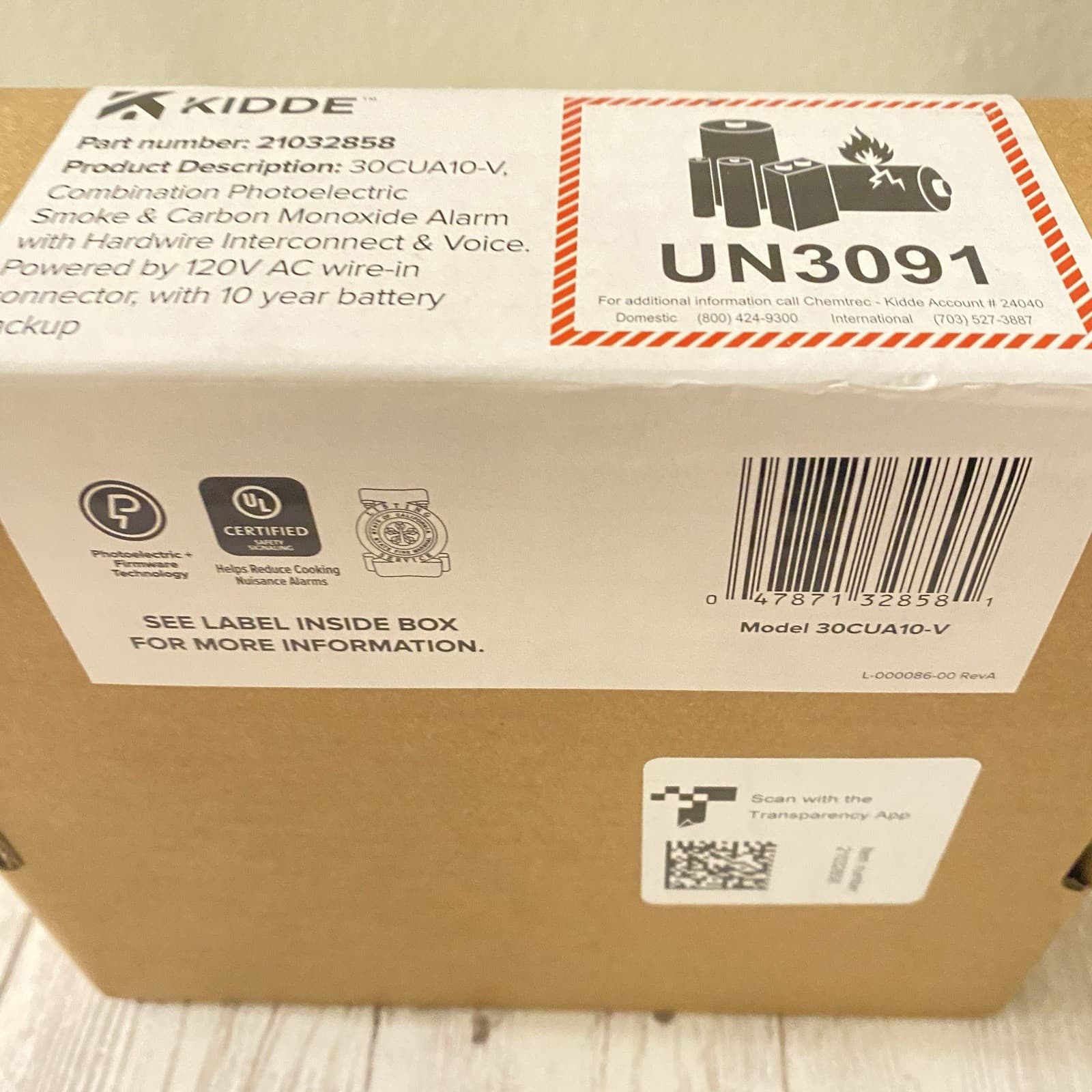 Kidde Smoke & CO Detector 30CUA10-V, Hardwired, 10-Year Battery, Sealed 3