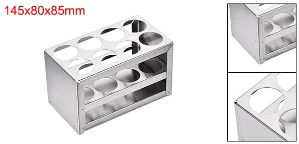 Stainless Steel Test Tube Holder Lab Stand Rack 8 Hole 3 Layer for 26-30mm Tubes 2