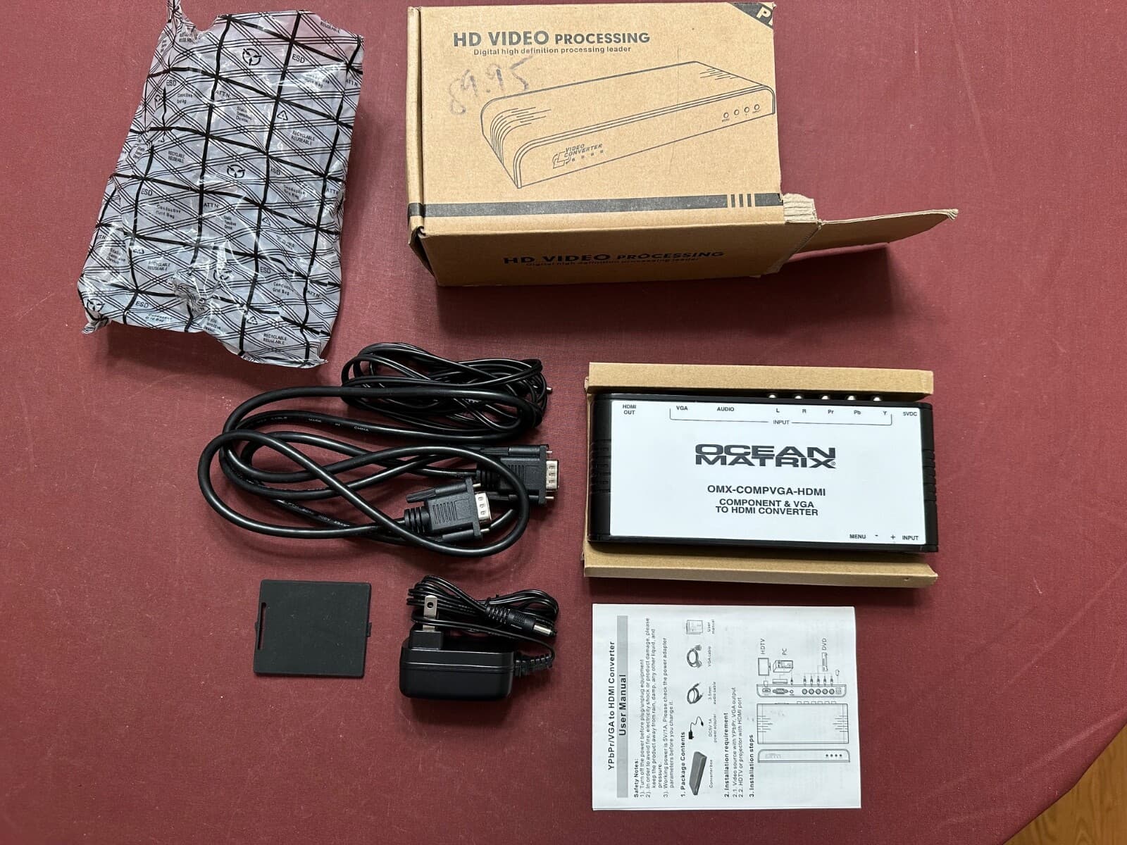 OCEAN MATRIX OMX-COMPVGA-HDMI COMPONENT & VGA TO HDMI CONVERTER