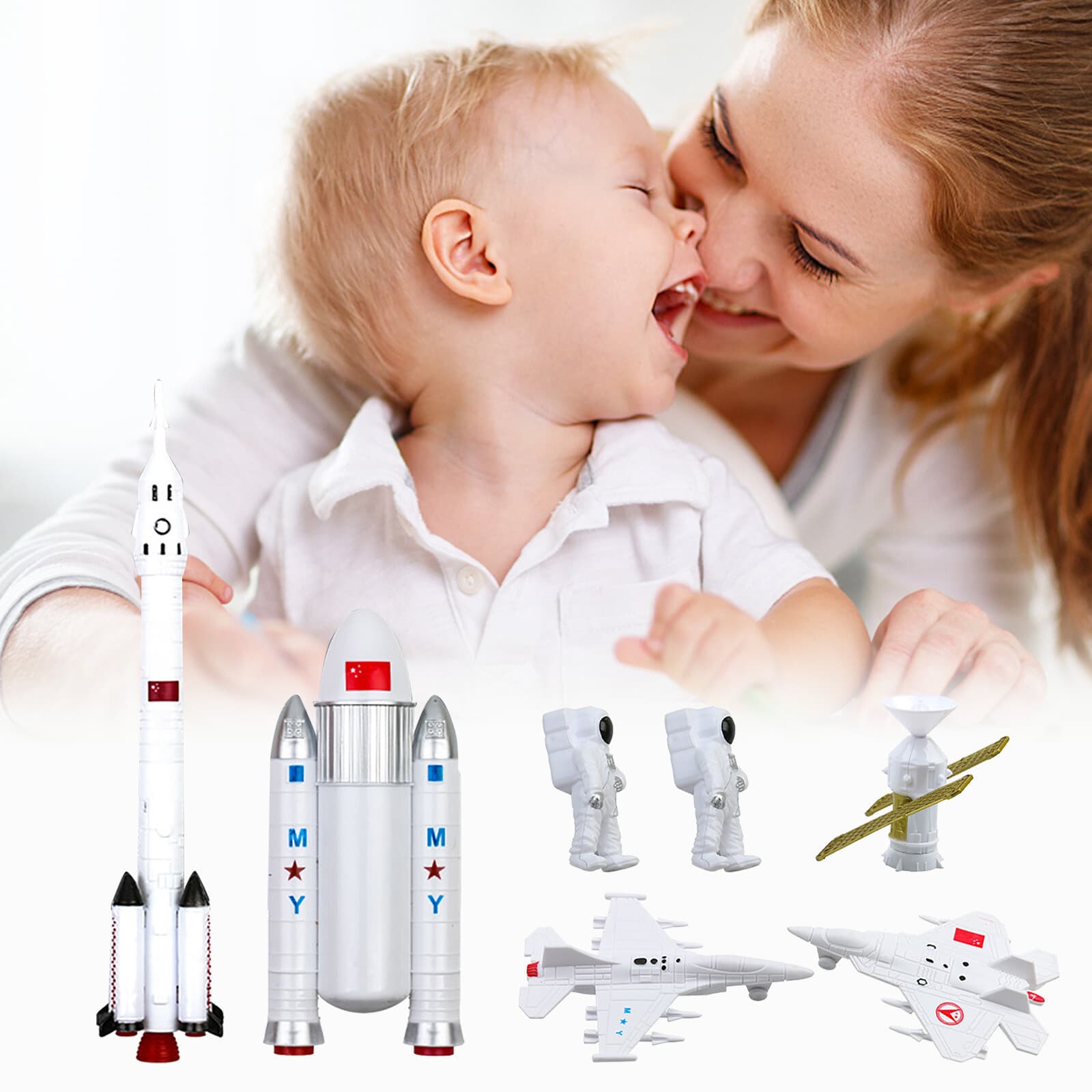 Space Model Toys Sets 7 PCS Space Shuttles Astronauts Satellite Figurine Toys 2