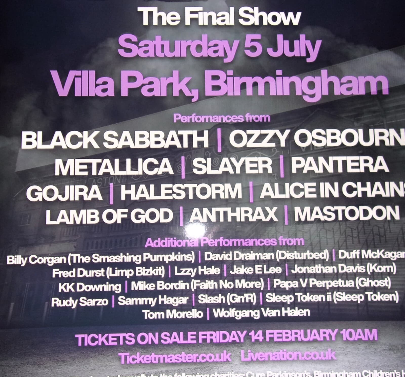 Black Sabbath Ozzy Osbourne Promo Back to the Beginning 2025 Poster 19"x13" 2