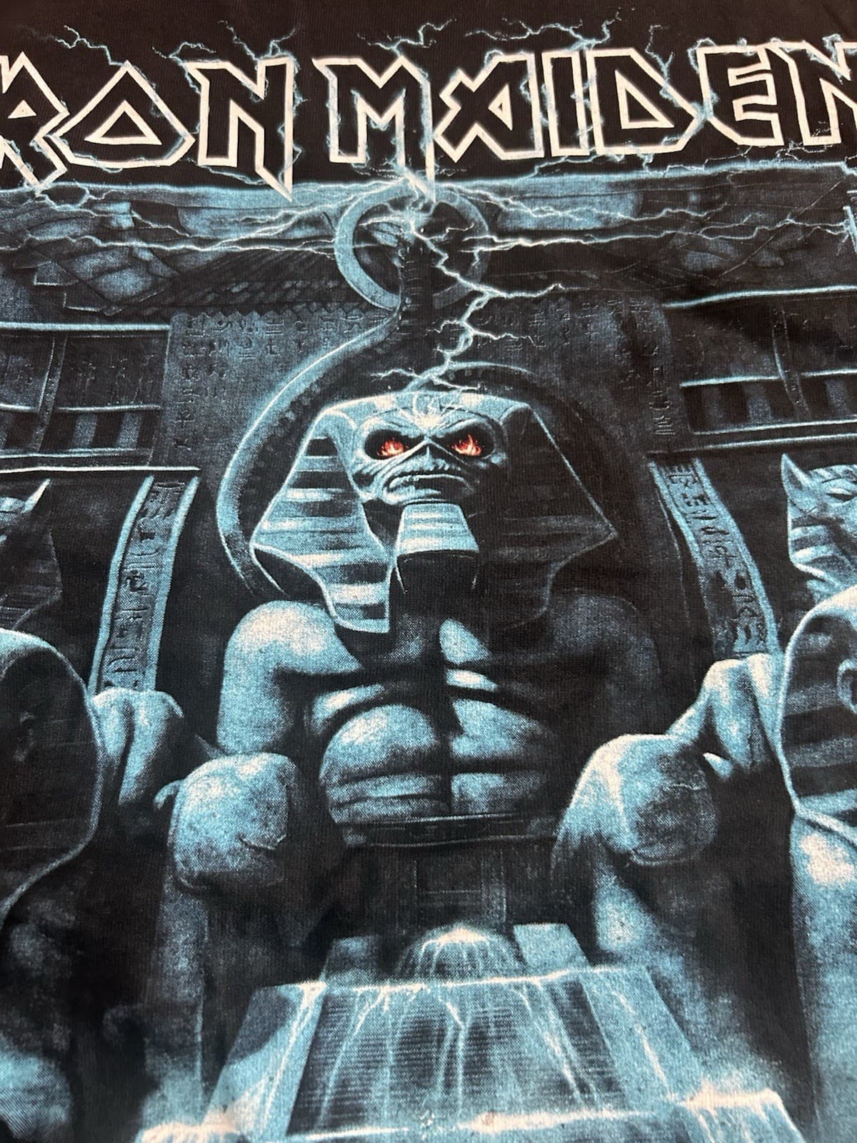 IRON MAIDEN POWERSLAVE RIME T SHIRT BRAND NEW S 2025 RUN FOR YOUR LIVES IN HAND 3