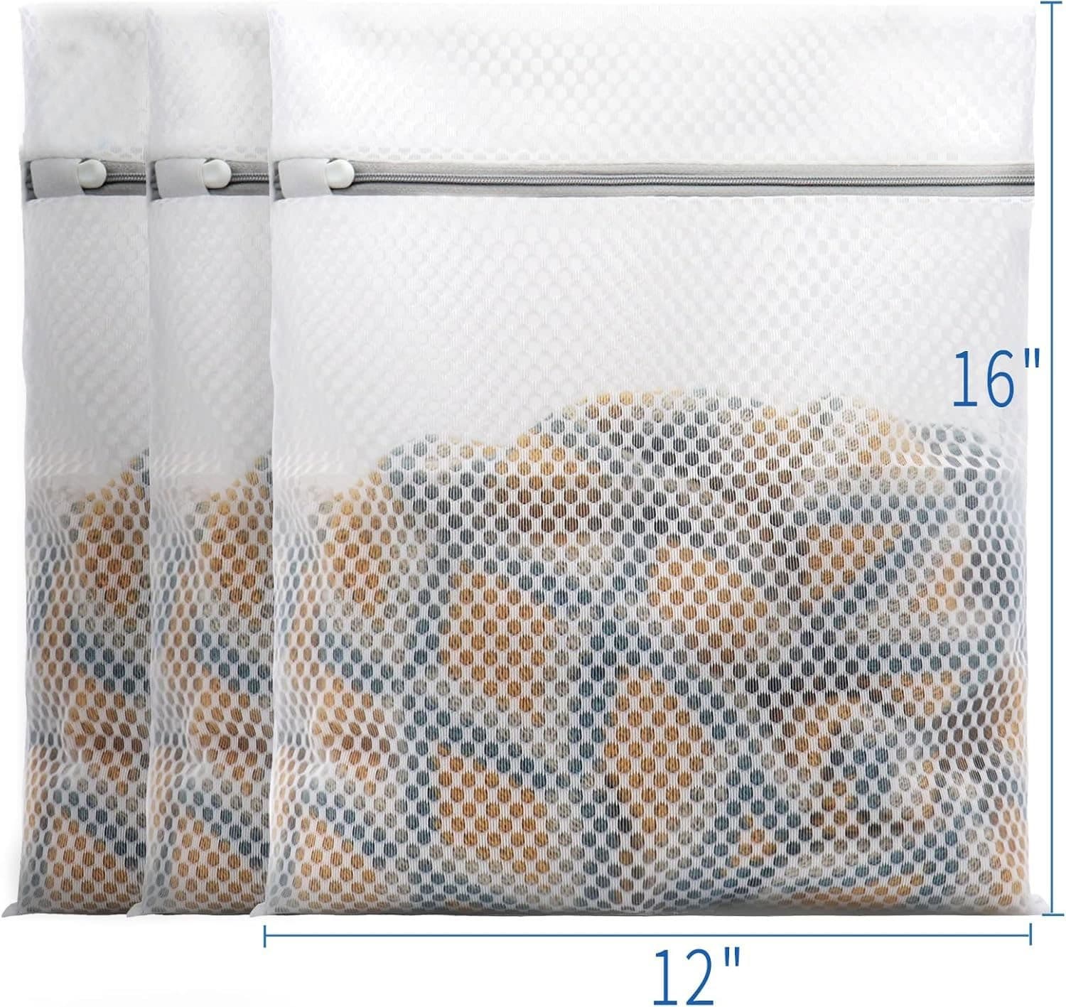 3 Bolsas de Lavandería de Malla de Panal Duraderas para Ropa Delicada, 30 x 40 c 4