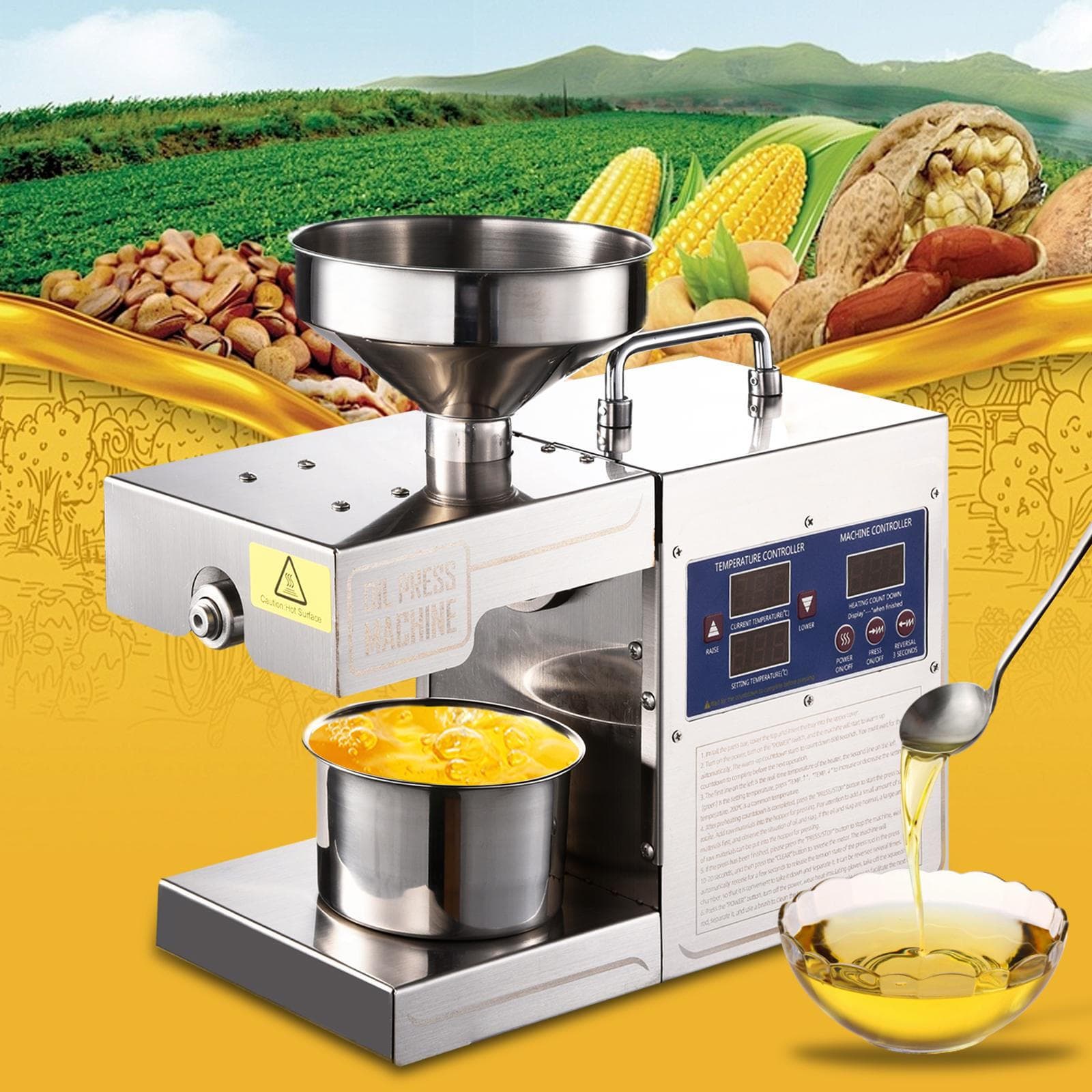 Cold Hot Oil Press Machine Commercial Nut Seed Oil Expeller Oil Extractor 80rmp 3