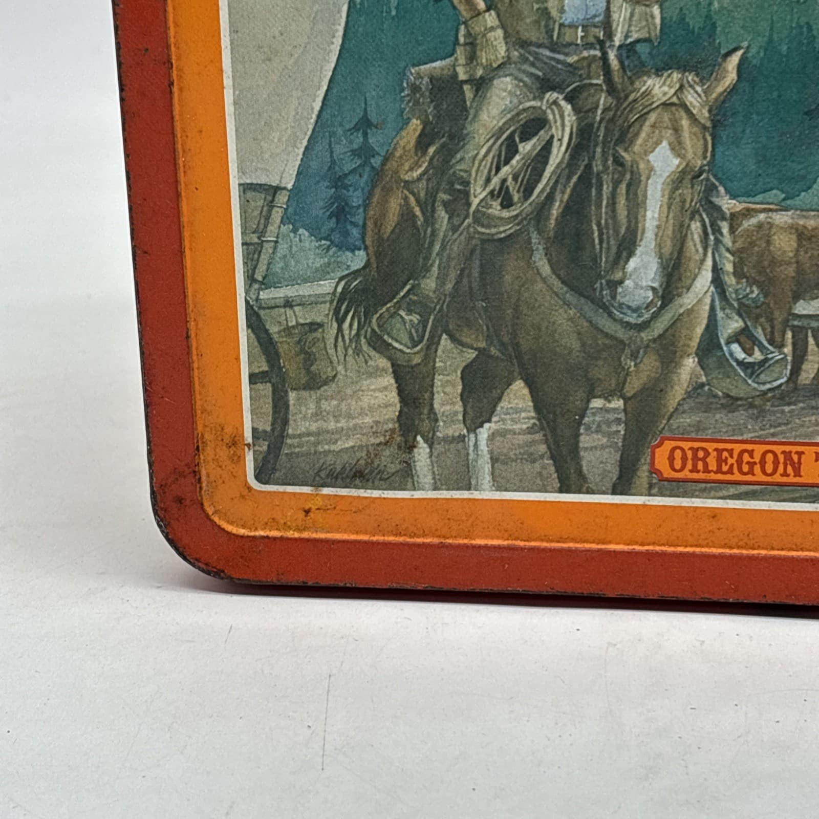 Vintage Early West Oregon Trail Lunchbox 1980s Buffalo Bill Sitting Bull Boone! 2