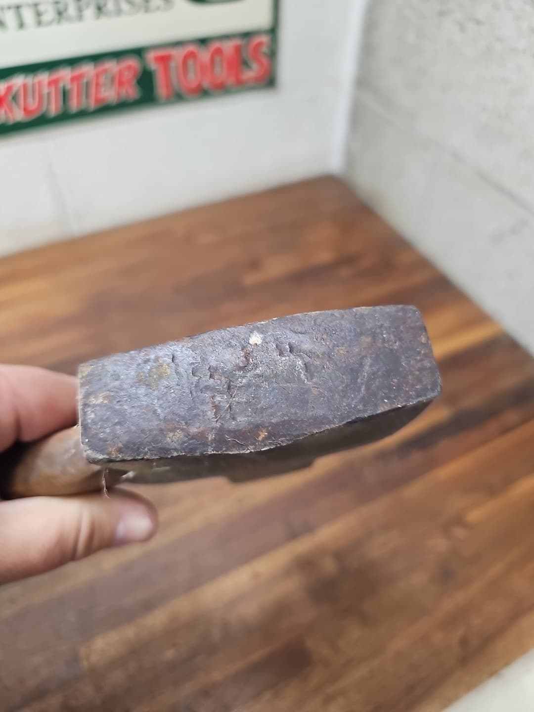 R1-Antique Hand Forged JB STOHLER Schaefferstown Pa Center Post Hole Mortise Axe 5