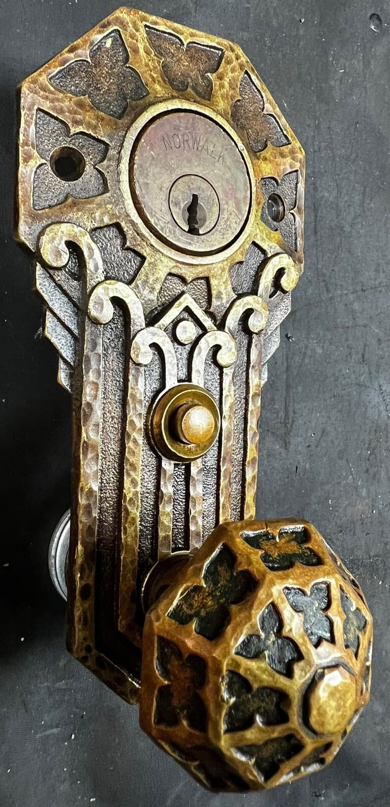 Stunning Spanish Mission Entrance Set. Complete With Plates, Knobs, & Thum Turn 6