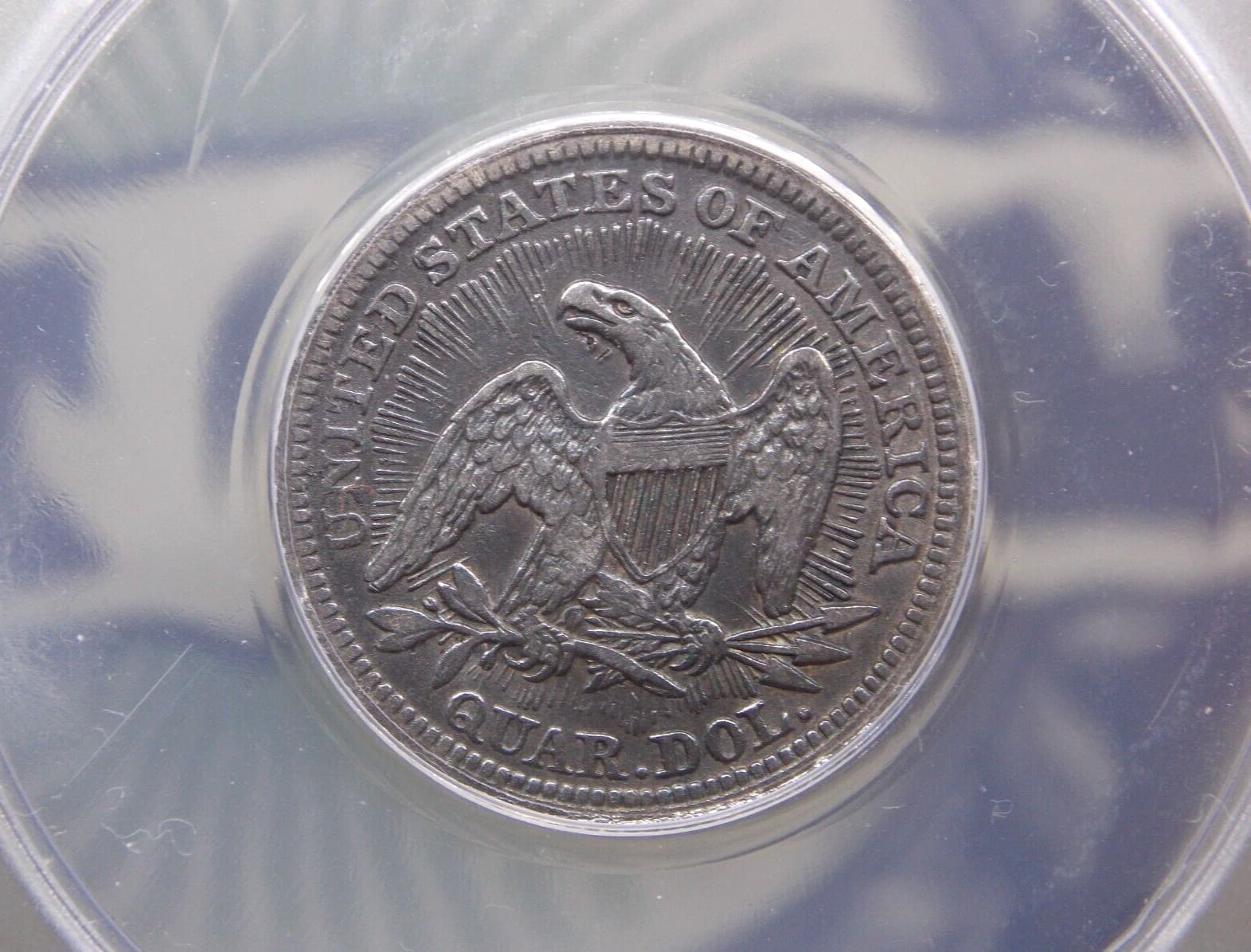 1853 "P" Seated Liberty Quarter *ARROWS & RAYS* 25c ANACS EF45 XF Details #084 2