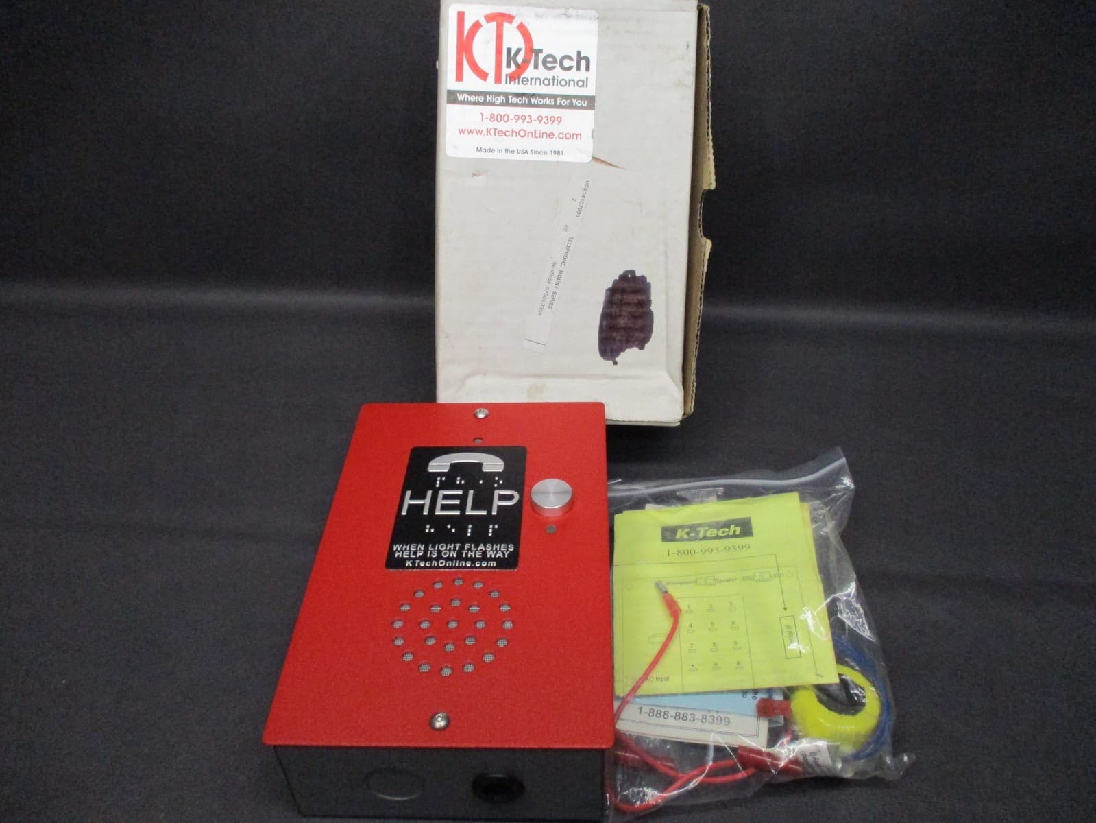 K-Tech ET901A-3 Elevator Emergency Help Phone With The Original Red Metal Box