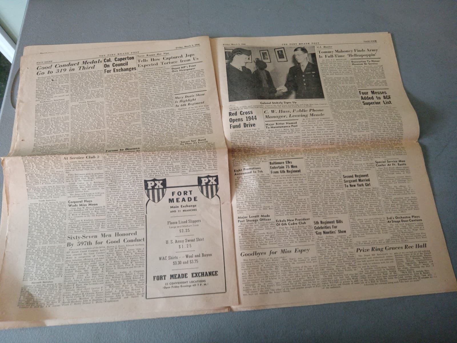 WWII WW2 FORT MEADE POST March 3 1944 Newspaper Japanese Treatment of Koreans 6