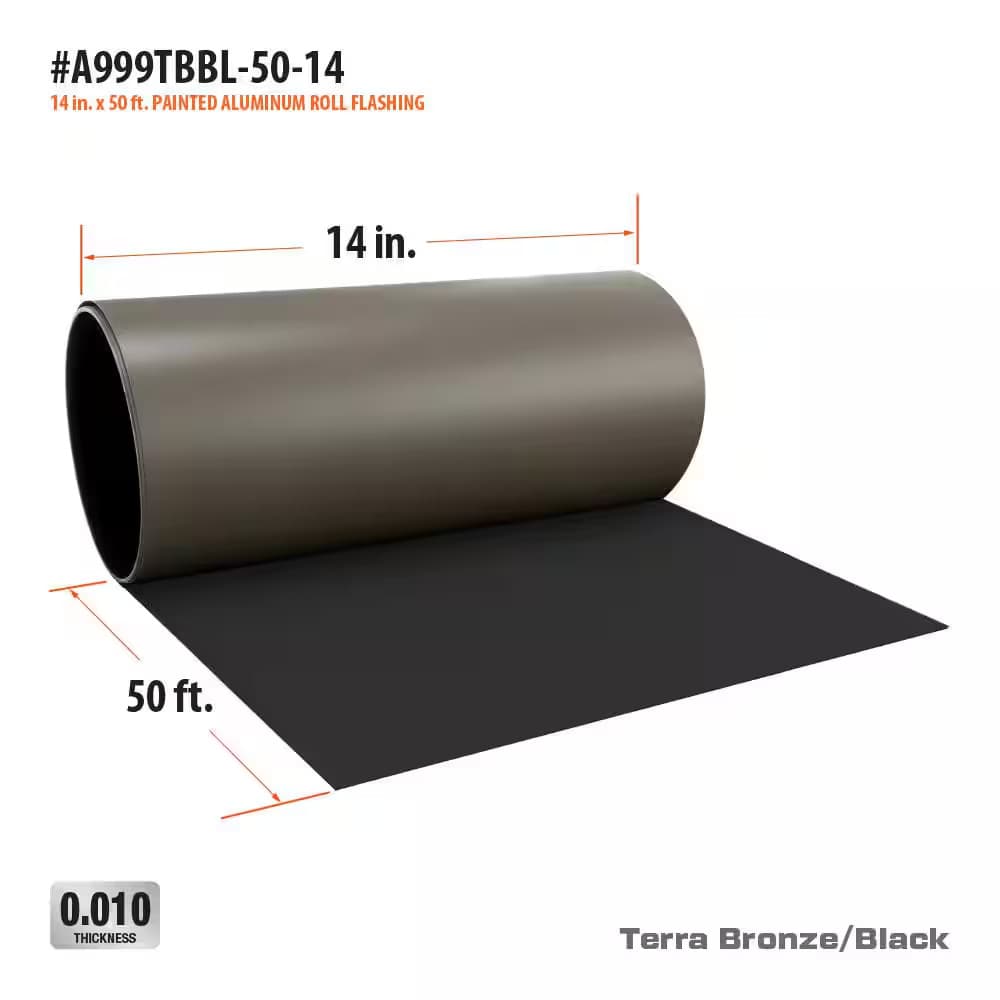 14 In. X 50 Ft. Terra Bronze/Black Aluminum Roll Valley Flashing 3