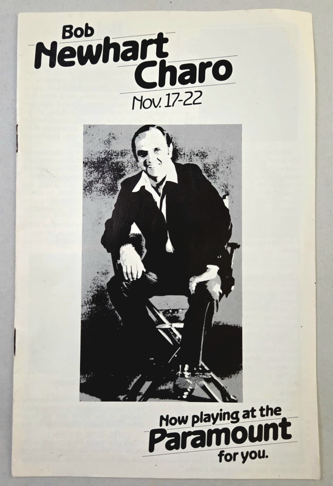 4 Seattle PARAMOUNT THEATRE 1981 Programs BOB NEWHART BOB HOPE GOULET BEN VEREEN 3
