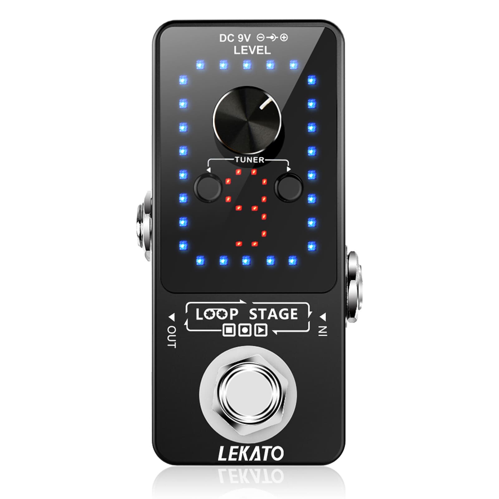 LEKATO Looper Guitar Effect Pedal 9 Loops 40 Min Record for Electric Bass Guitar