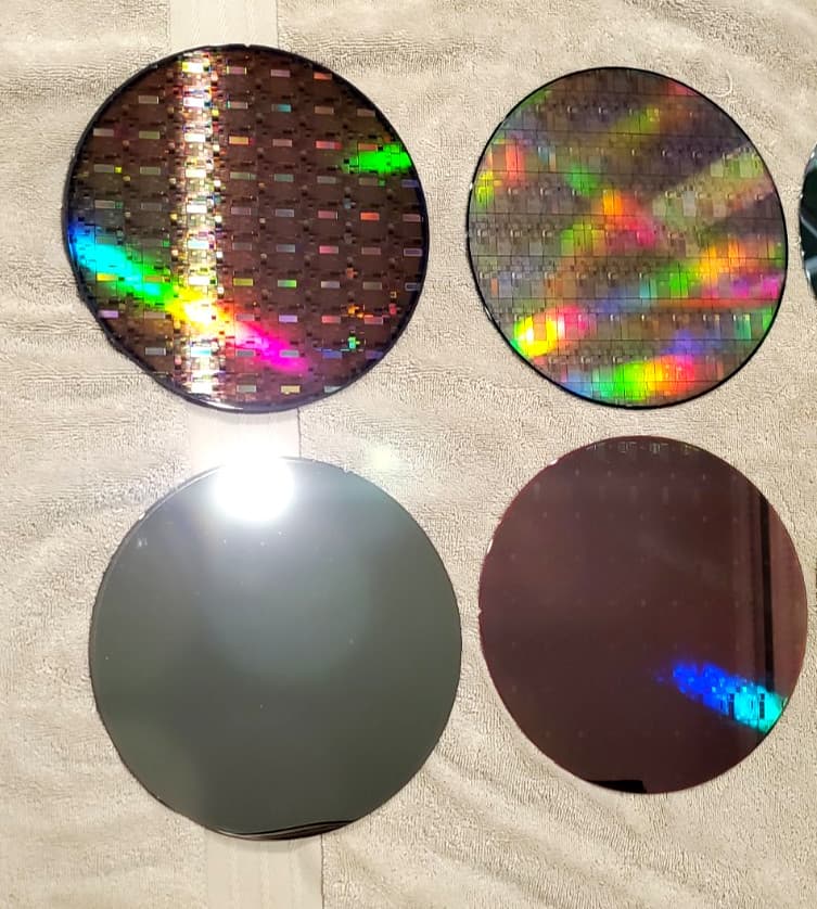 12 PC Lot Genuine Semiconductor Silicon 200mm 8" Wafers IC Chip Litho Design #LA 6